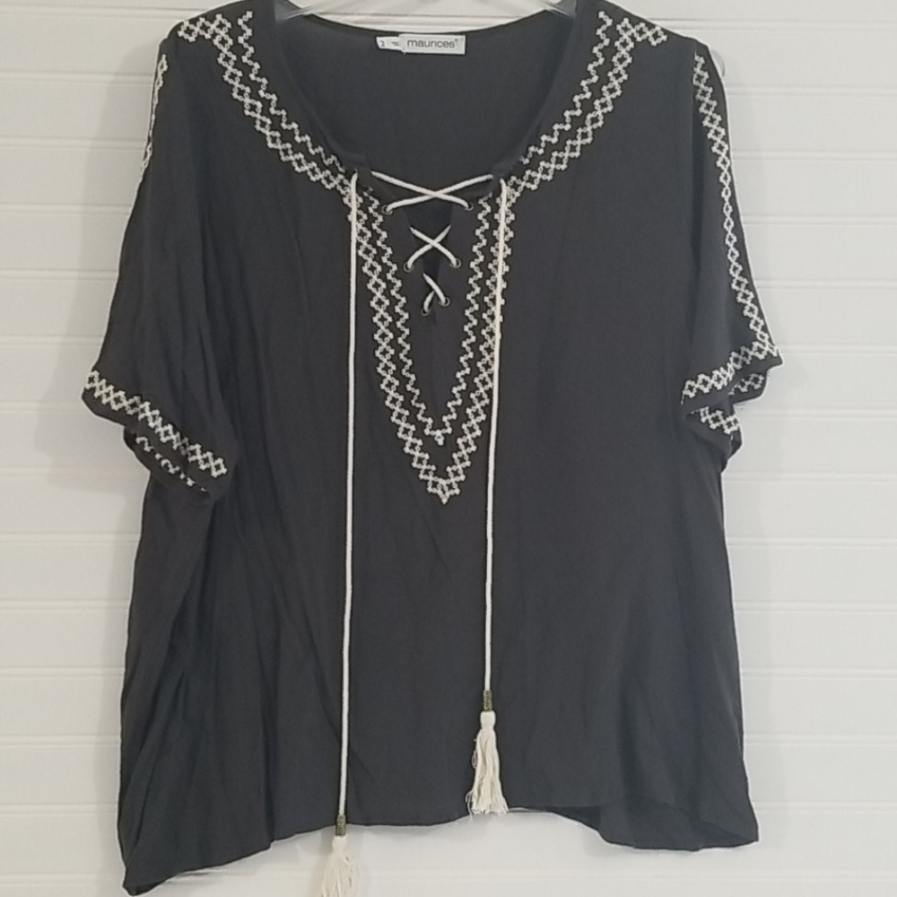 Maurice's peasant blouse with embroidery